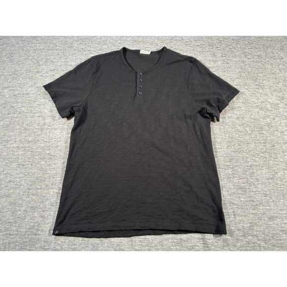 Barefoot Dreams Malibu Collection Henley Shirt Womens Black Large Short Sleeve - Picture 1 of 9